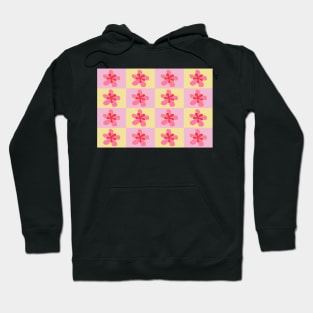 Retro sixties yellow and pink flower pattern Hoodie